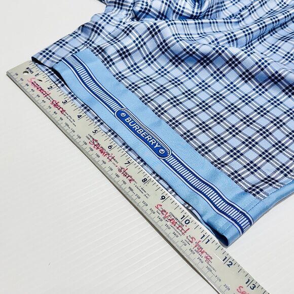 Burberry High Waist Pull On Shorts Blue Check Print 100% Silk Size 2 NWT $820 - Picture 13 of 13